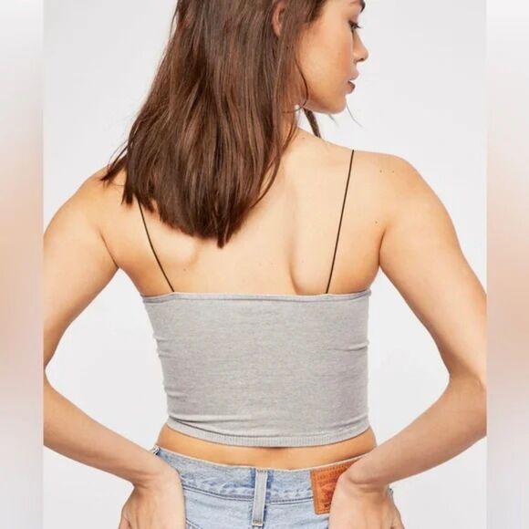 NWOT Free People Intimately Grey Brami Cropped Tank & Seamless Size XS/S     373 - Picture 2 of 3